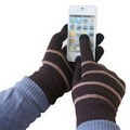 Touch Screen Soft Stylus Striped Gloves